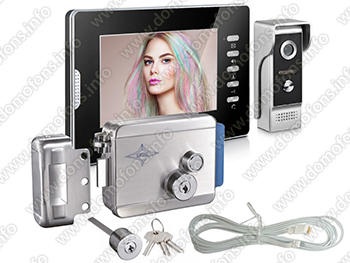Комплект видеодомофона Eplutus EP-7300-B с электромеханическим замком AX091